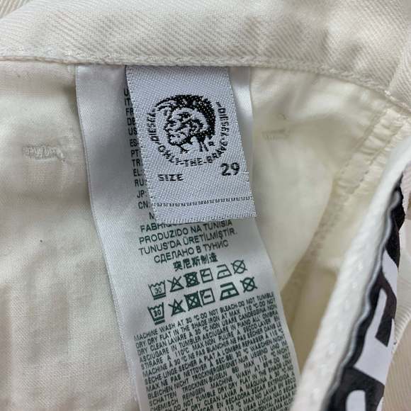 DIESEL White Black Cotton Cropped High Waisted Jeans - Picture 3 of 6